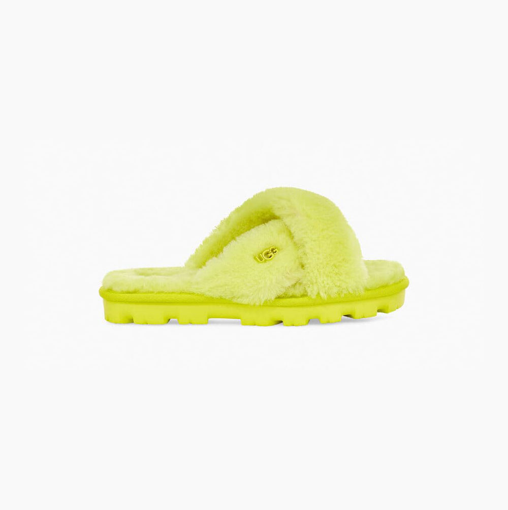 UGG Fuzzette Light Yellow Slippers for Women (NXIJ36187)